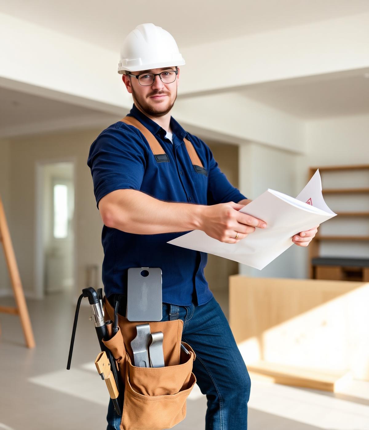 Professional contractor at work